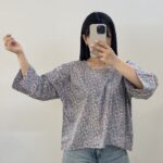 شومیز کتان طرح دار