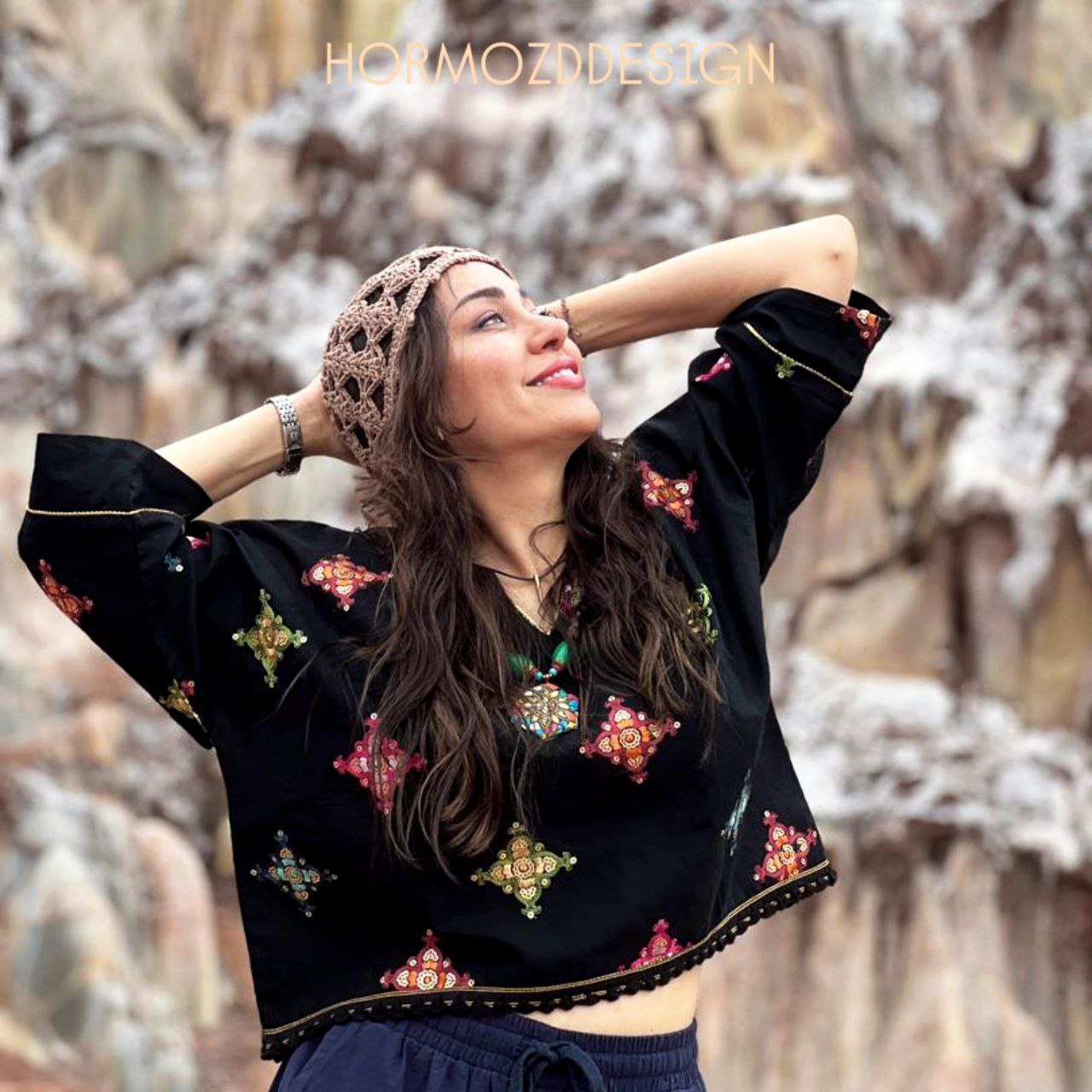 هرمزد دیزاین (59) شومیز زنانه طرح گلدوزی - Image 1