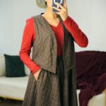 جلیقه و دامن پشمی گلدار