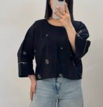 شومیز کتان گلدوزی